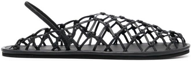 Emporio Armani knot-detail leather sandals Black