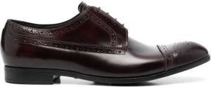 Emporio Armani lace-up leather brogues Red