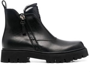 Emporio Armani leather ankle boots Black