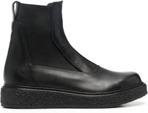 Emporio Armani leather Chelsea ankle boots Black