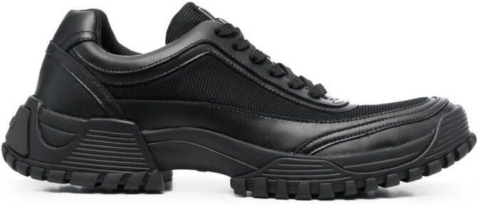 Emporio Armani leather low-top sneakers Black