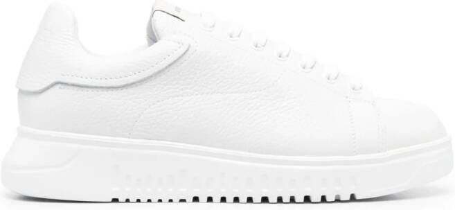 Emporio Ar i leather low-top sneakers White