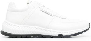Emporio Armani leather-panel lace-up trainers White
