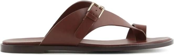 Emporio Armani leather thong sandals Brown