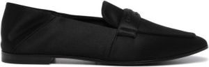 Emporio Armani logo-debossed flat loafers Black