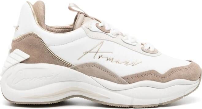 Emporio Armani logo-lettering chunky sneakers White