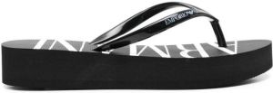 Emporio Armani logo-print flip flops Black