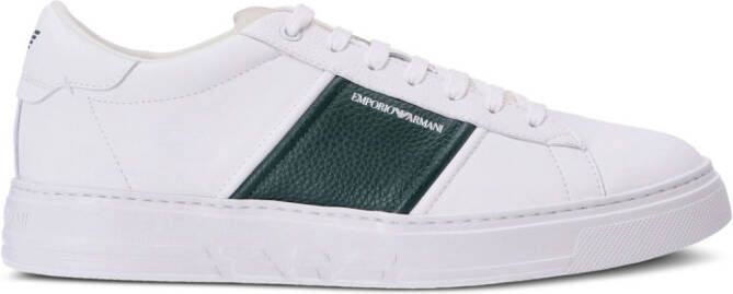 Emporio Armani logo-print low-top leather sneakers White