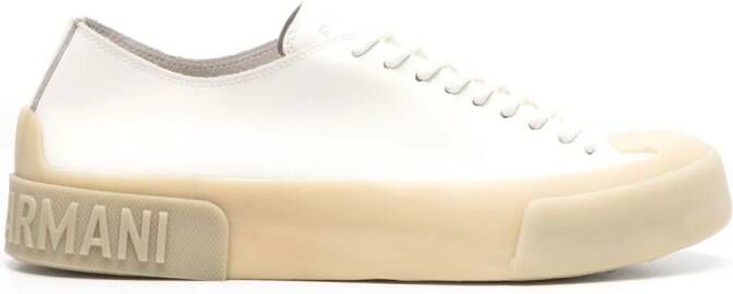 Emporio Armani logo-sole leather sneakers White