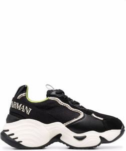Emporio Armani logo-strap chunky-sole sneakers Black