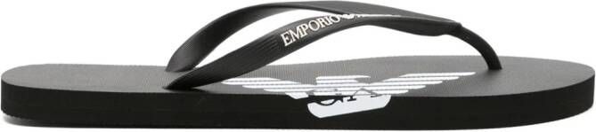 Emporio Armani logo-strap flip flops Black