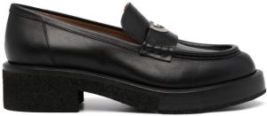 Emporio Armani low-heel leather loafers Black