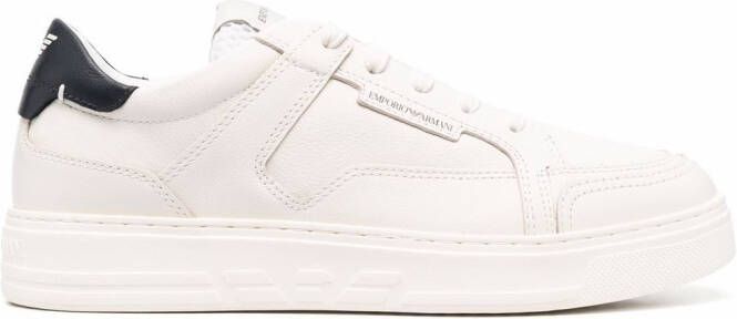 Emporio Armani low-top leather sneakers White