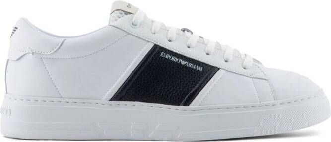 Emporio Armani mesh-panelled logo-print sneakers White