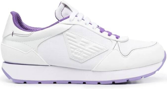 Emporio Armani panelled lace-up sneakers White