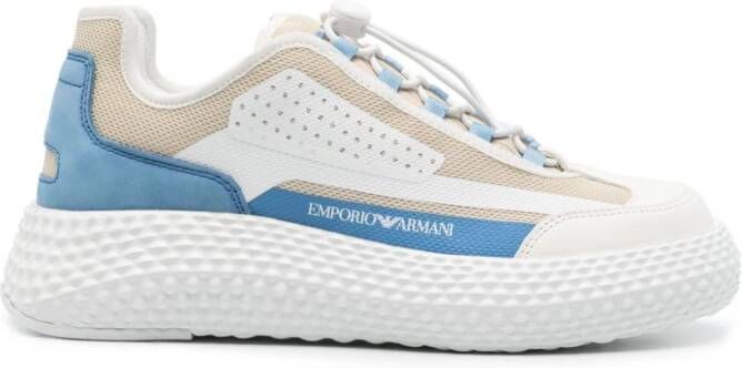 Emporio Armani panelled mesh chunky sneakers White