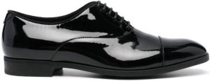 Emporio Armani patent leather lace-up shoes Black