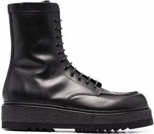 Emporio Armani platform lace-up boots Black