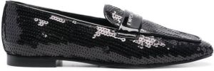 Emporio Armani sequin-embellished loafers Black