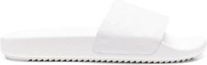 Emporio Armani single-strap leather slides White