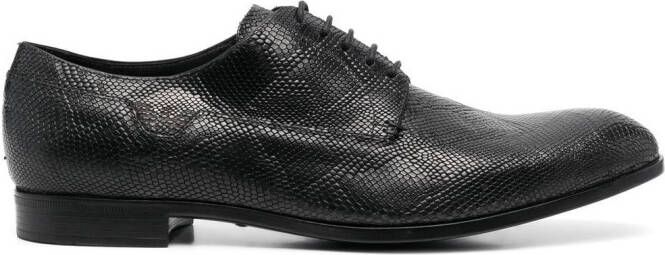 Emporio Armani snakeskin-effect leather Derby shoes Black