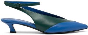 Emporio Armani two-tone kitten-heel pumps Blue