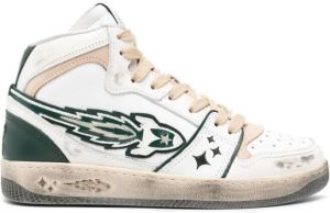 Enterprise Japan Egg Rocket distressed leather sneakers White