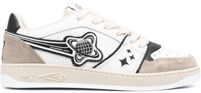 Enterprise Japan Planet lace-up leather sneakers White