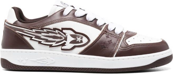 Enterprise Japan Rocket panelled leather sneakers Brown