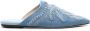 Ermanno Scervino floral-embroidered denim slippers Blue - Thumbnail 1