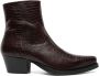 Ernest W. Baker 60mm crocodile-effect leather boots Brown - Thumbnail 1
