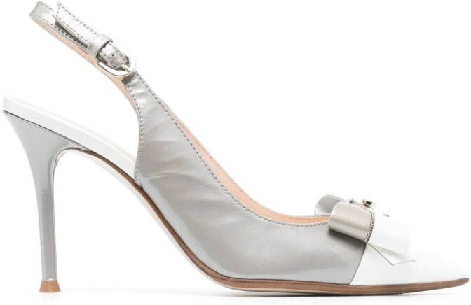ESSERE pointed-toe leather pumps Grey