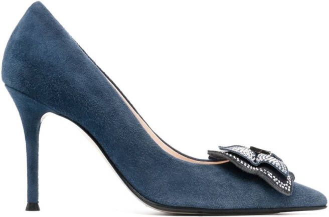 ESSERE stud-embellished pointed-toe pumps Blue