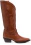 ETRO 40mm leather stitched western-boots Brown - Thumbnail 1