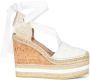 ETRO ankle tie-fastening wedge espadrilles White - Thumbnail 1