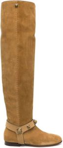 ETRO Crown Me stud-embellished knee-high boots Brown