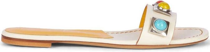 ETRO gemstone embellished sandals White