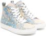 ETRO KIDS paisley leather high-top sneakers Blue - Thumbnail 1