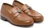 ETRO KIDS Pegaso-plaque leather loafers Brown - Thumbnail 1