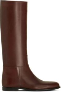 ETRO leather flat riding boots Brown