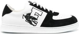 ETRO logo print panelled lace-up sneakers White