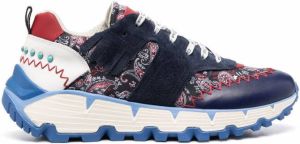 ETRO paisley-panelled low-top sneakers Blue