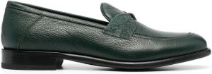 ETRO paisley-detail leather moccasins Green