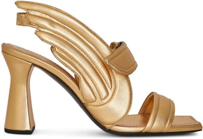 ETRO Pegaso quilted slingback sandals Gold