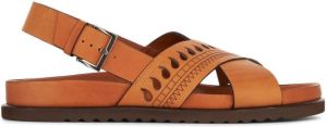 ETRO perforated-detail slingback sandals Orange