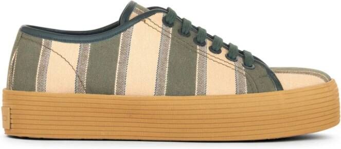 ETRO striped lace-up sneakers Green