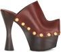 ETRO 150mm studded leather platform clogs Brown - Thumbnail 1
