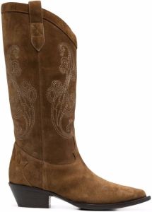 ETRO Western embroidered boots Brown