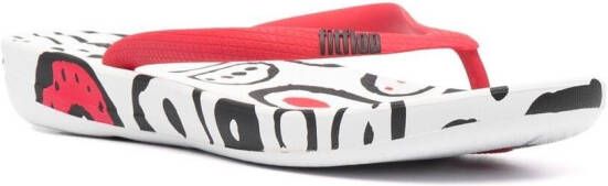 10 CORSO COMO iQushion abstract-print flip flops Black