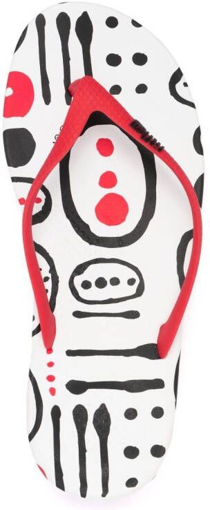10 CORSO COMO iQushion abstract-print flip flops Black